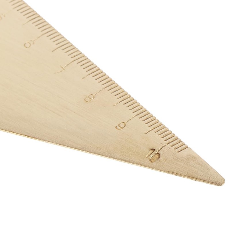 Metal Ruler Set - Students Golden Triangular Plate & Semicircle