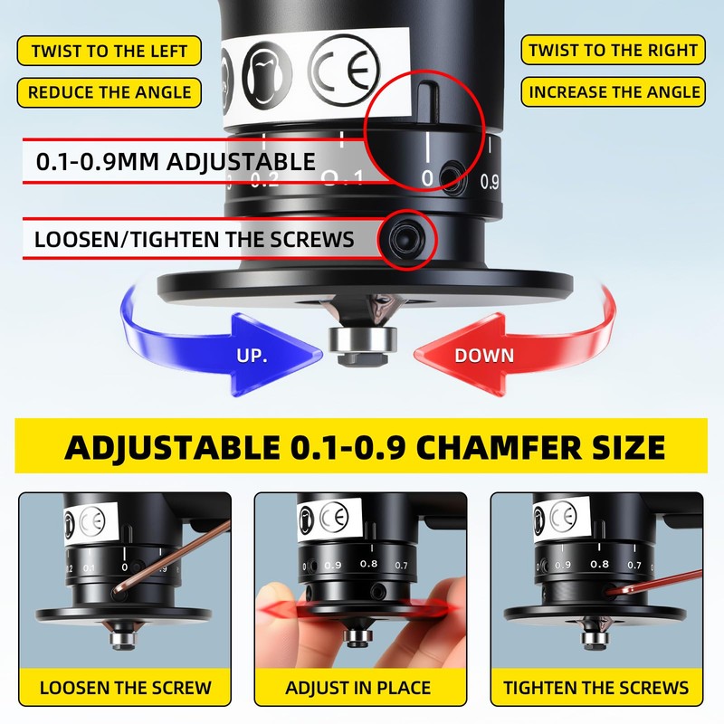 Pneumatic Chamfer Tool - Mini Air Chamfering Machine with 6