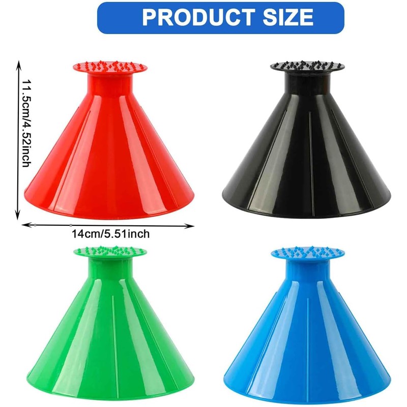 TATAPO 4 Pack Magical Ice Scrapers for Car Windshield, Round