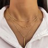 QINHE 3 Layer Snake Chain Necklace for Women - Stackable