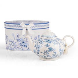 Elegance Bird of Paradise Bone China Teapot in Gift Box 1.14-qt. (1080 ml) Teapot Loose Tea lovers about 4 Cups Gift Box