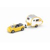 siku 1629 Car with Caravan Trailer, Metal/Plastic, Yellow/Silver, Detachable Caravan