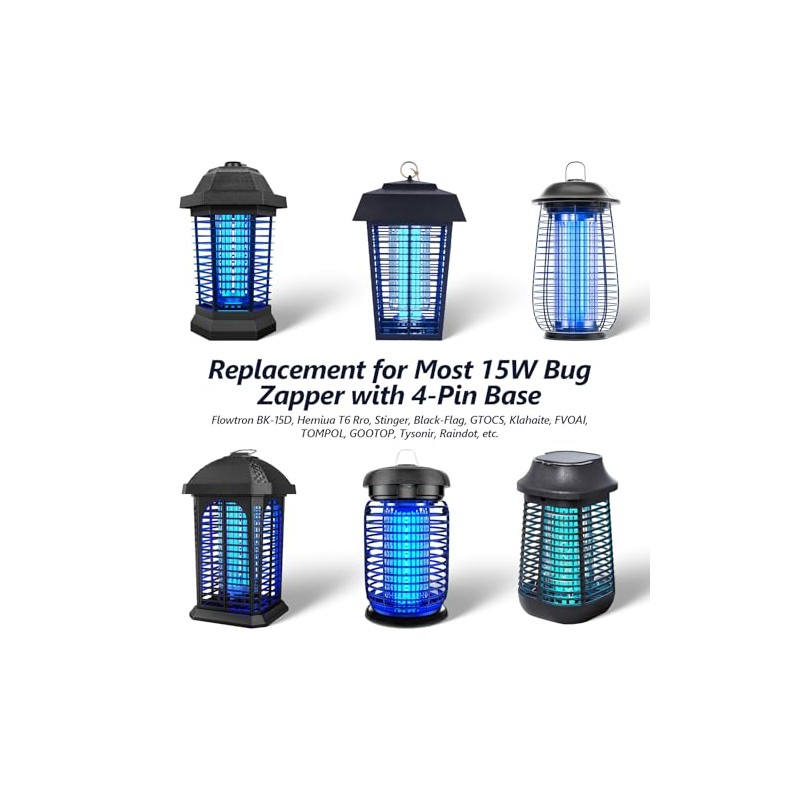 8 Pack Bug Zapper Light Bulb Replacement for 15W Bug
