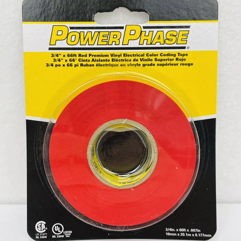 Power Phase (2 Rolls) Power Phase Red Electrical Tape 3/4”x66’