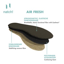 natch! Air Fresh Breathable Sole for Sports and Leisure Shoes, Size 43, Pack of 1 (1 Pair)
