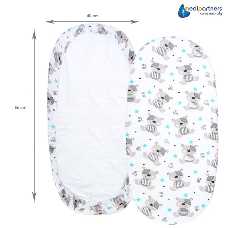 Medi Partners Fitted Sheet for Pram, 86 x 40 cm,
