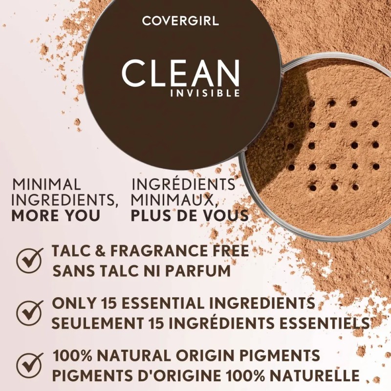 Polvo Suelto Covergirl Clean Invisible Translúcido Light 20