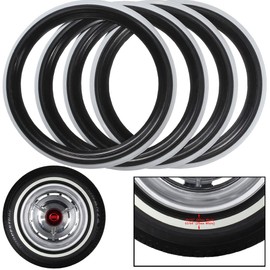 PORT-A-WALL PORTAWALL 17" Black White Wall Tires Insert Rims Side Wall 4 pcs 17 Rims Sidewall Rubber Ring Set/Universal Car Exterior Accessories…