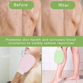 2 Stück Exfoliating Gloves,Peeling Handschuhe,Peelinghandschuh Körper Gesicht Peeling,exfoliate gloves Hamam Handschuh für Body Scrub Eingewachsene HaareKörper Abgestorbene