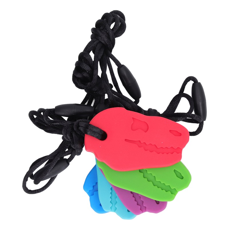 5pcs Infants Teething Necklace Silicone Exercise Senses Soothing Gum Chewing