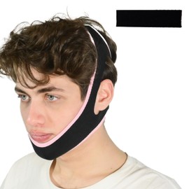 Anti Snoring Chin Strap, Chin Strap for Sleeping, Premium Airflow Jaw Strap, Stop Snoring Chin Strap, Snoring Solution for Men and Women, Breathable Chin Strap with Adjustable Velcro (Pink)