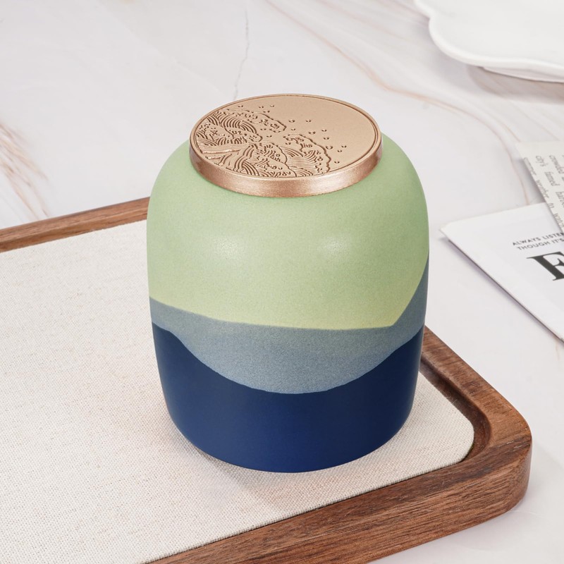 SOITIS Small Urn for Human Ashes Keepsake Ceramic Mountain urns