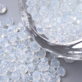 Preciosa Bohemian Crystal Beads, 3 mm, Bicone Beads, Czech Beads, Glass Beads, Bicone Beads (White Opal)