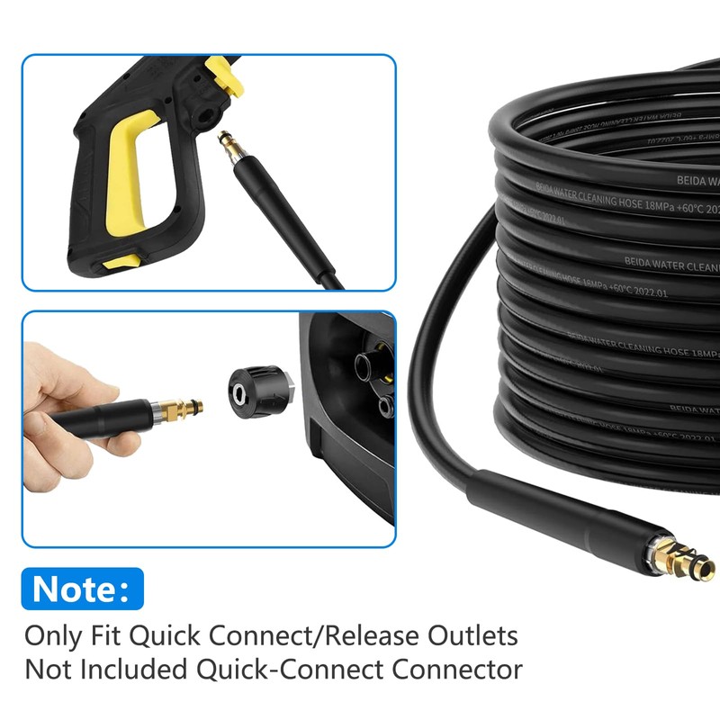 Xynovia 20M/64FT Replacement Pressure Washer Hose, High-Pressure Quick Connect Hose