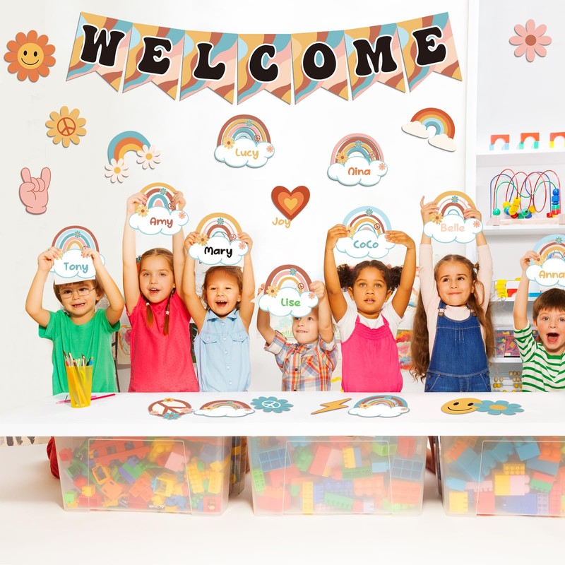 61pcs Retro Welcome Back to School Bulletin Board Welcome Poster