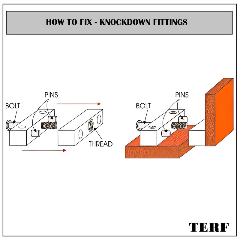 TERF® Heavy Duty Knockdown Fitting Beige Wood & Furniture Jointing