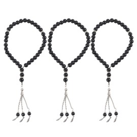 Muslim Prayer Beads 33 Beads 8.1 mm Handheld Prayer Beads Islamic Tasbih Prayer Beads Muslim Rosary Accessories Pack of 3