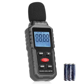 WIYETY Dezibel Meter: Sound Level Meter, Digital Portable Sound Level Meter 30 dB to 130 dB with LCD Display, Digital Portable Volume Meter for Office, Construction Site, Factory