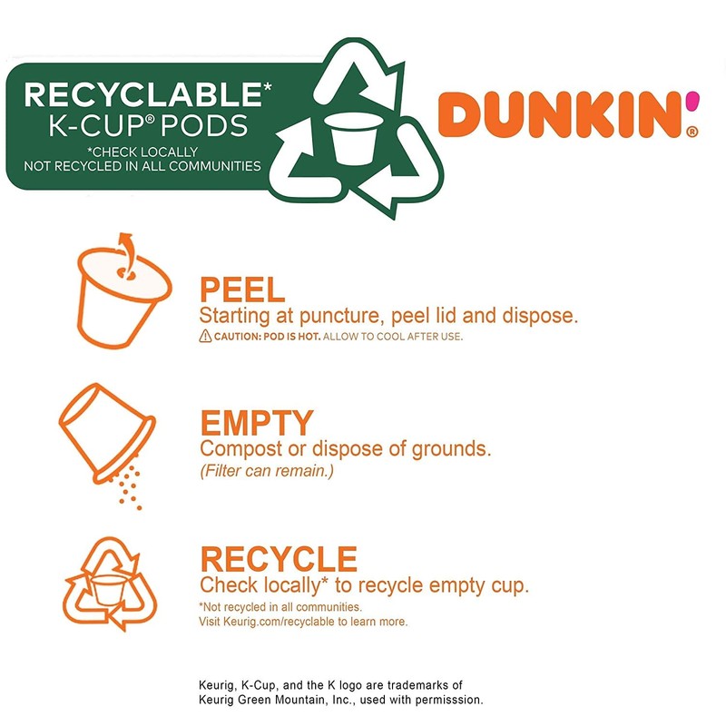 Dunkin Donuts K-Cup Pods, Original Blend, 22/box