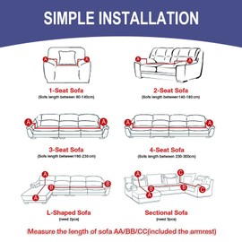 Jaotto Sofa Cover 1 Seater Elastic Stretch Spandex Sofa Throws Sofa Cover Non-Slip Washable Sofa Protector Couch Cover for Sofa with Armrest, Leaf Style