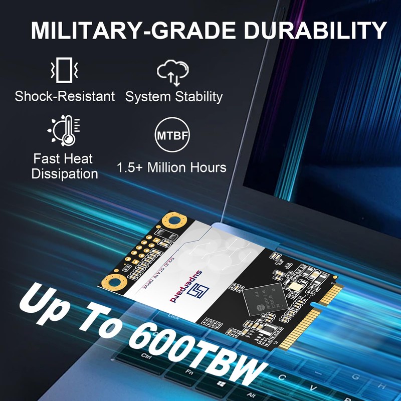 Superpard mSATA SSD 512GB SATA III, Internal SSD Hard Drive,