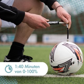 Momevo PocketAir - Mini Ball Pump with Flexible Hose for All Balls - Small, Plastic-Free Aluminium - Ball Pump for Football, Basketball, Volleyball (Matte Black)