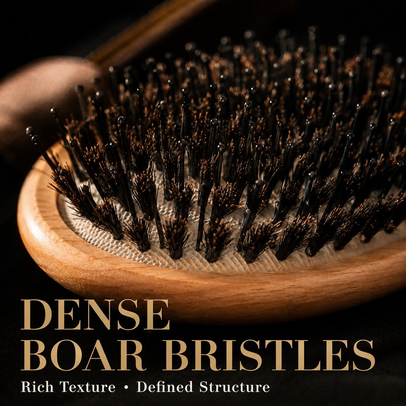 Boar Bristle Hair Brush for Detangling – Wood & Nylon