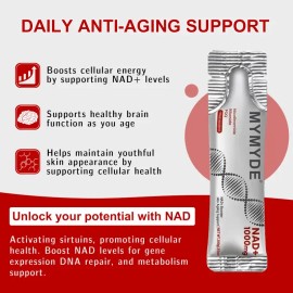 MYMYDE NR1000 - NAD+ Berry Flavor Drink Mix for Skin Aging Support, Energy, and Focus - 30 Pack - collagen peptide Supplement Healthcare Dietary Antioxidant Resveratrol Fitness Edible Colagen Beauty 1Pcs collagen peptide