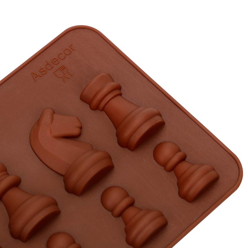 2Pcs Chess Piece Chocolate Candy Molds, International Chess Silicone Mold