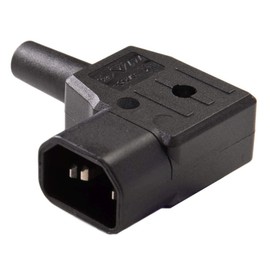 Mains Connection 230 V Plug Angled 90° 10 A IEC C14 Black