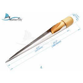 MARINE CITY Wood Handle Stainless Steel Splicing FID Spike for Rope (Large)
