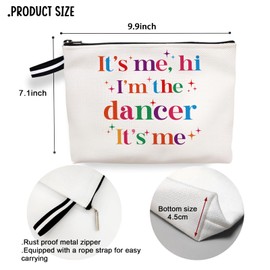 jepuyaya Dance Makeup Bag Gift, Dance Coach Dance Teacher Gift, Dancer Lovers Gift, Dance Cosmetic Bag for Women, Zipper Pouch Birthday Christmas Gifts, It's Me, Hi I'm The Dancer6JM261