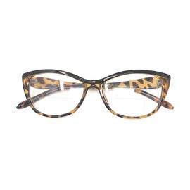 MyUV Clear Lens Eyeglasses With Bifocal Reading Glasses For Men Women (Tortoise, 3.75)