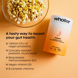wholier Nutritional Yeast Flakes with Prebiotics & Probiotics for Gut Health. Methylcobalamin Vitamin B12 & Vitamin D3. Vegan Cheesy Seasoning. (5.3 oz.) (BBQ Flavor)