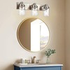 MELUCEE Brushed Nickel Bathroom Light Fixture with Clear Glass Shade,