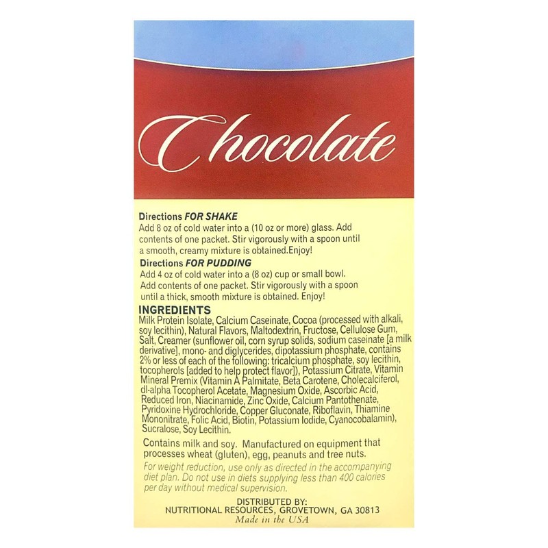 Nutmeg State Nutrition Healthywise Pudding or Shake Chocolate 3 Pack,
