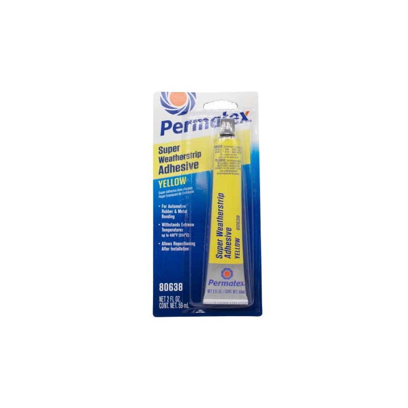 Permatex 80638 Super Weatherstrip Adhesive, 2 oz., Yellow