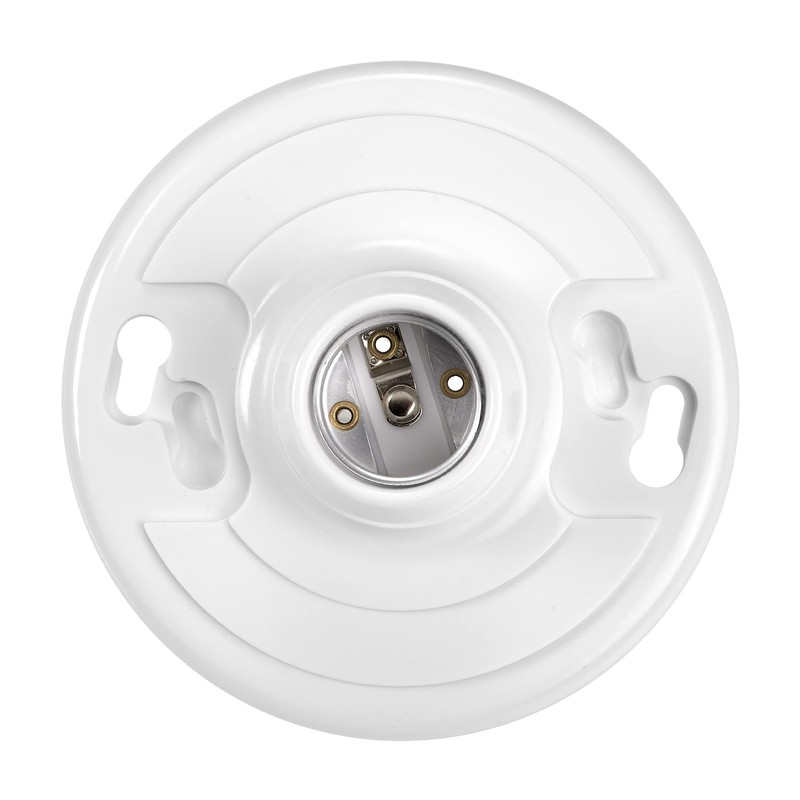 Maxxima Keyless Plastic Lamp Holder - One-Piece Medium Base, E26