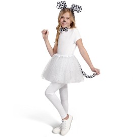 Puppy Dog Costume Set with Tutu, Fancy Dress, Ears Headband, Bow Tie, Paws, and Tail, Cosplay Accessory Kit for Girls