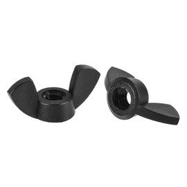 sourcing map M4 Wing Nuts Nylon Butterfly Nut Hand Twist Tighten Fasteners Black 25pcs