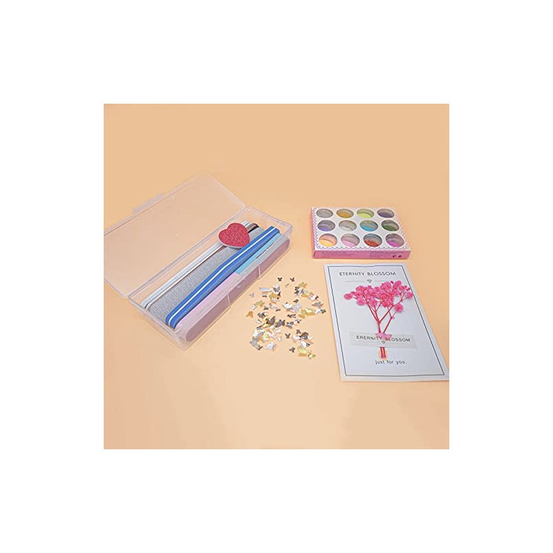 Lokyango - Caja de herramientas de manicura transparente, caja de