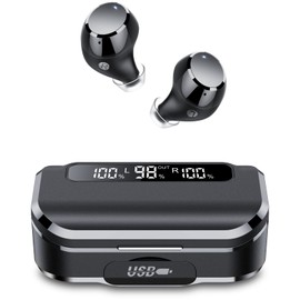 Bluetooth Headphones, Wireless Bluetooth 5.3 Headphones with 4 ENC Noise Cancelling Mic, 2024 In-Ear Headphones Bluetooth 128H Deep Bass, IP7 Waterproof Headphones Sport, LED Display Earphones USB-C