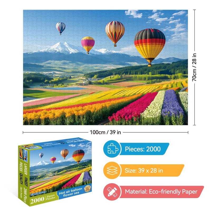 2000 Piece Puzzle for Adults – Colorful Hot Air Balloons