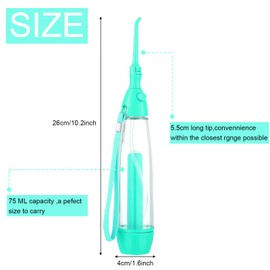 Water Dental Flosser for Teeth Oral Irrigator Water Teeth Cleaner Non Electric Portable Affordable Oral Irrigator Cordless Manual Air Pressure Simple Operation for Home and Travel