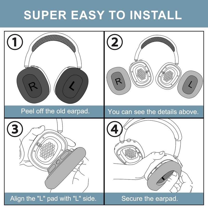 SOPROM Ear Pads Replacement for Airpods Max Over-Ear Headphones, Earpads