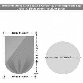 300 pcs Clear Strong Tiny Garbage Bags for Mini Desk Trash Can, 0.5 Gal Trash Bags Small, Bin Liners for Mini Desktop Bin, Food Waste Bags, Bathroom Office Car Trash Bags (Transparent)