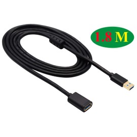 zdyCGTime 3.0 A USB Extender Cable, USB 3.0 Type A Male to Female Magnetic Ring Data Transfer Extension Cable for USB Flash Drive, Card Reader, Hard Drive, Keyboard, Printer, Camera and More(1.8M/F)