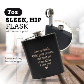 Groom Gifts from Bride on Wedding Day, Gifts for Groom to be, Fiance Gifts for Him, Bride and Groom Flask, Groom Gift, Groom Engagement, Wedding Gift for Husband, Future Husband Gifts, Hip Flask (NN)