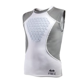McDavid Hex Sternum Shirt, Youth Small, White/Gray