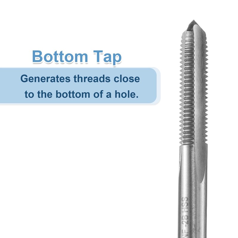 sourcing map Hand Bottom Tap 1/4-28 UNF 2B Thread Bottoming